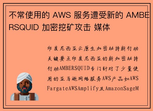 不常使用的 AWS 服务遭受新的 AMBERSQUID 加密挖矿攻击 媒体